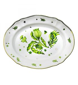 لوحة طبق بيضاوي لشارات الأزهار