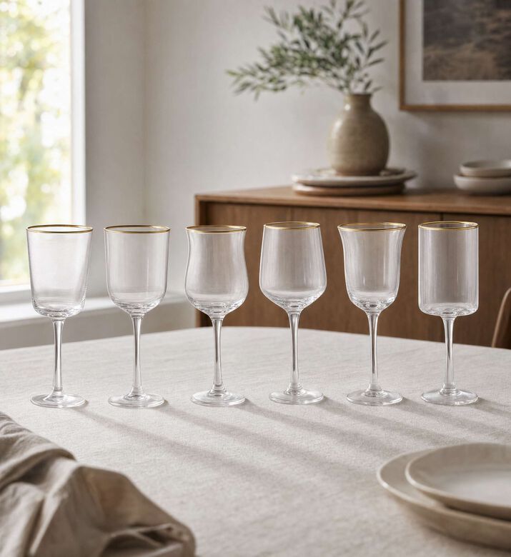 Bitossi Clear Assorted Goblet Set, Clear, Model View