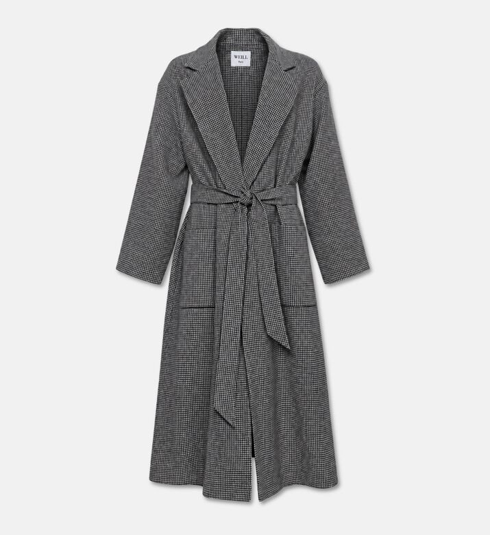 Weill Belted Houndstooth Coat, Packshot View