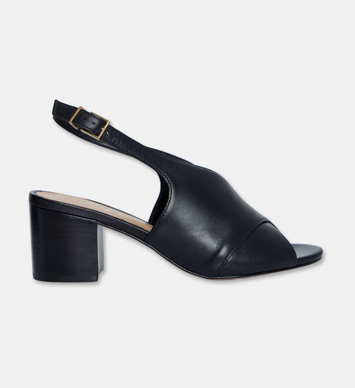 Schutz Low Block Heel Slingback Sandals, Black, Eu-37, Packshot View