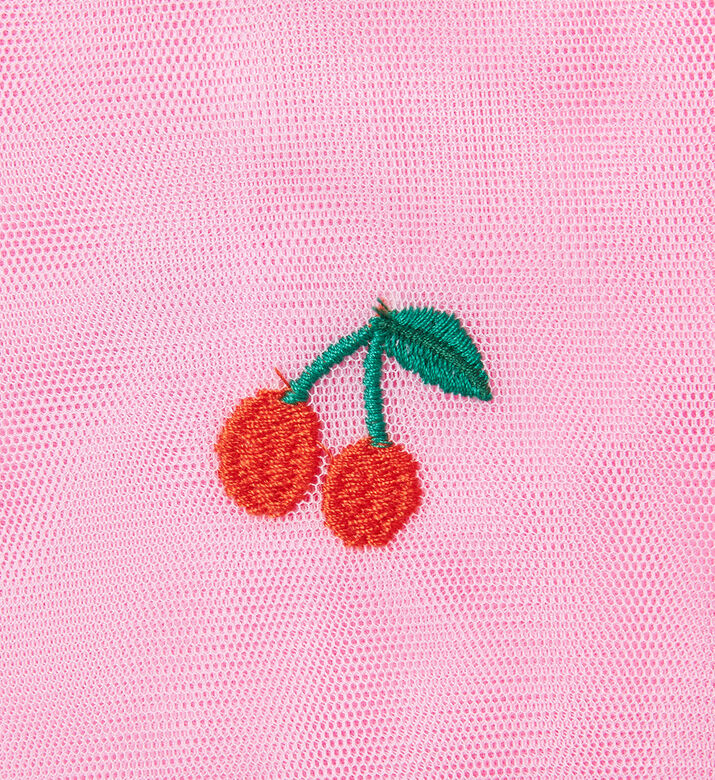 فستان بتطريزات الكرز واسع