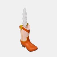 Cowboy Boot Polyresin Candle Stick