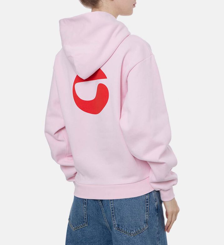 هودي بقصّة فضفاضة وشعار مطبوع على الصدر