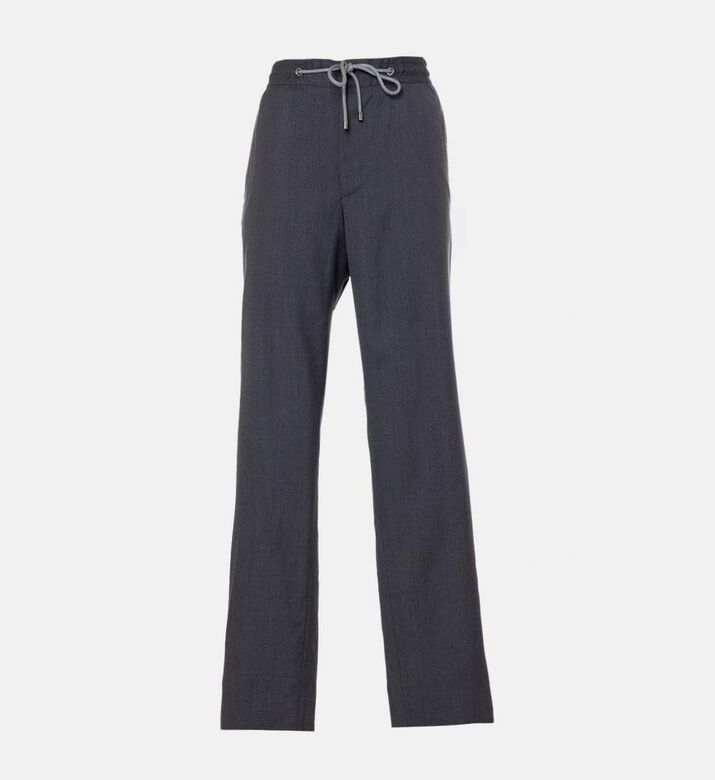Virgin Wool Elastic Waistband Pants