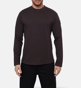 Karl Lagerfeld Logo Sleeve Patch Curved Hem T-shirt, Model View