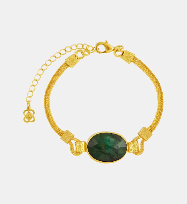 Ottoman Hands Emerald Stone Chain Bracelet, Packshot View