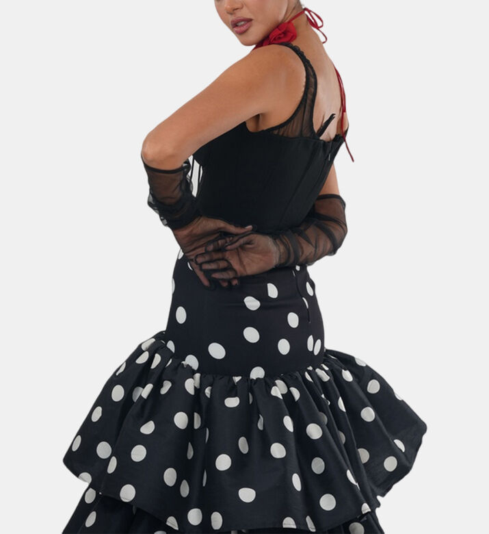 Polka Dots Puffy Midi Dress