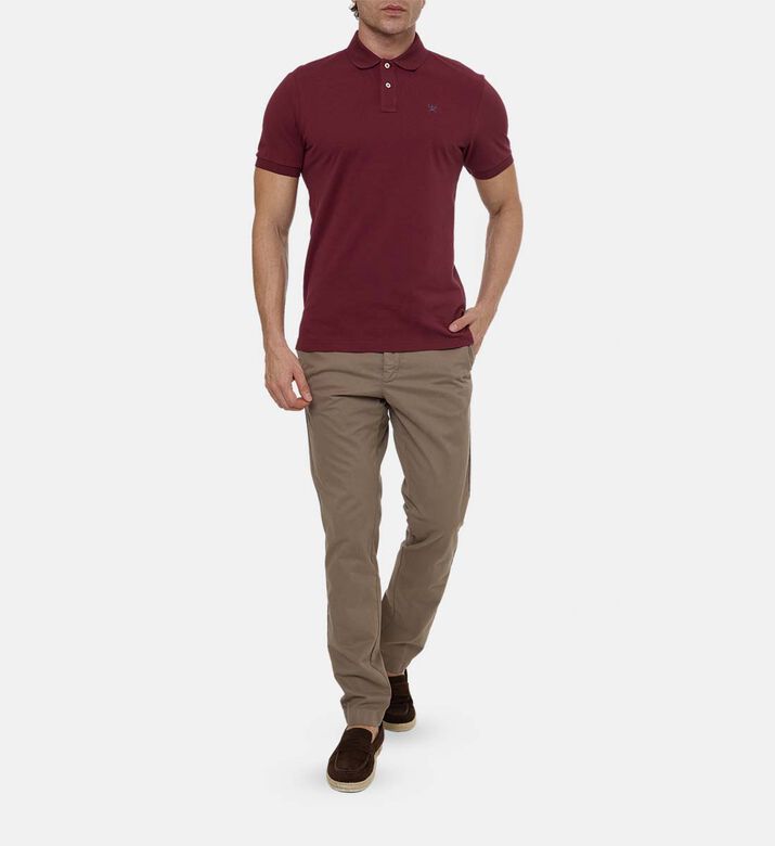 Hackett London Polo Slim, Burgundy, S, Model View