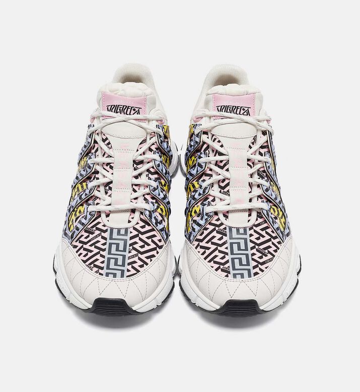 Versace Multicolor Canvas Leather Trigreca Lace-up Sneakers Preowned