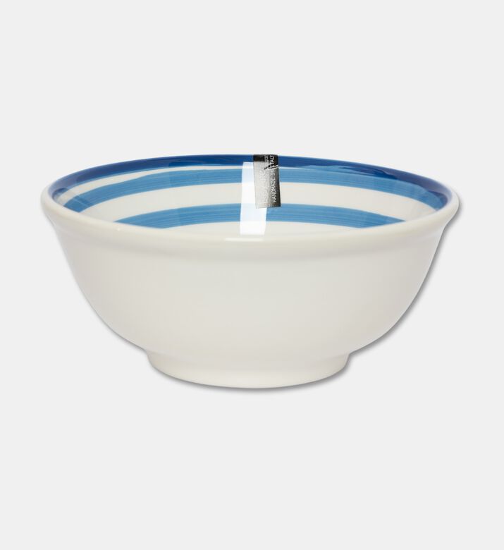 Easy Life Hand-painted Round Ceramic Bowl, Blue, Packshot View