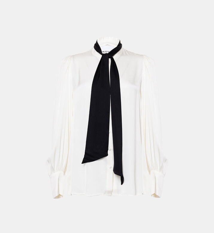 Neck Tie Puffy Sleeve Blouse Neck Tie Puffy Sleeve Blouse