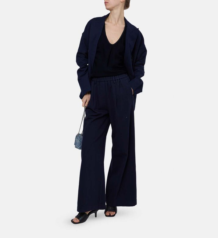 Wide-leg Pleated Trousers