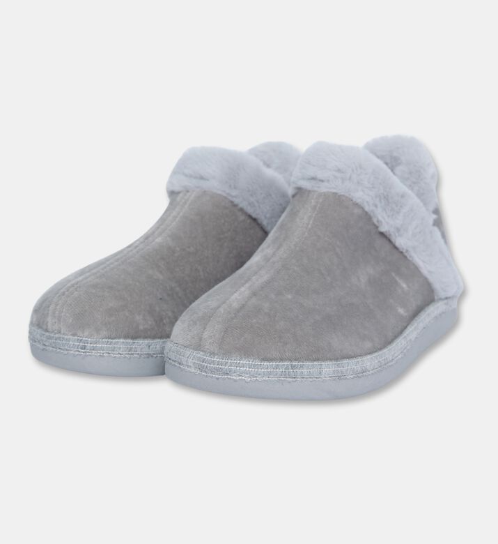 Salvi Wrap-around Plush Trim Faux-fur Loafers, Grey, Eu-41, Packshot View