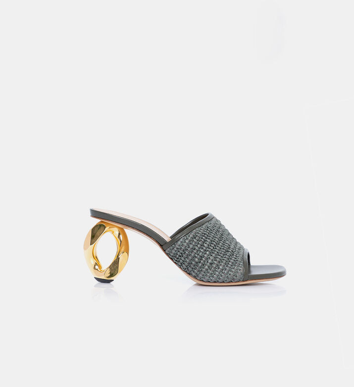 JW Anderson Raffia Chain Heel Slide Sandal, Packshot View