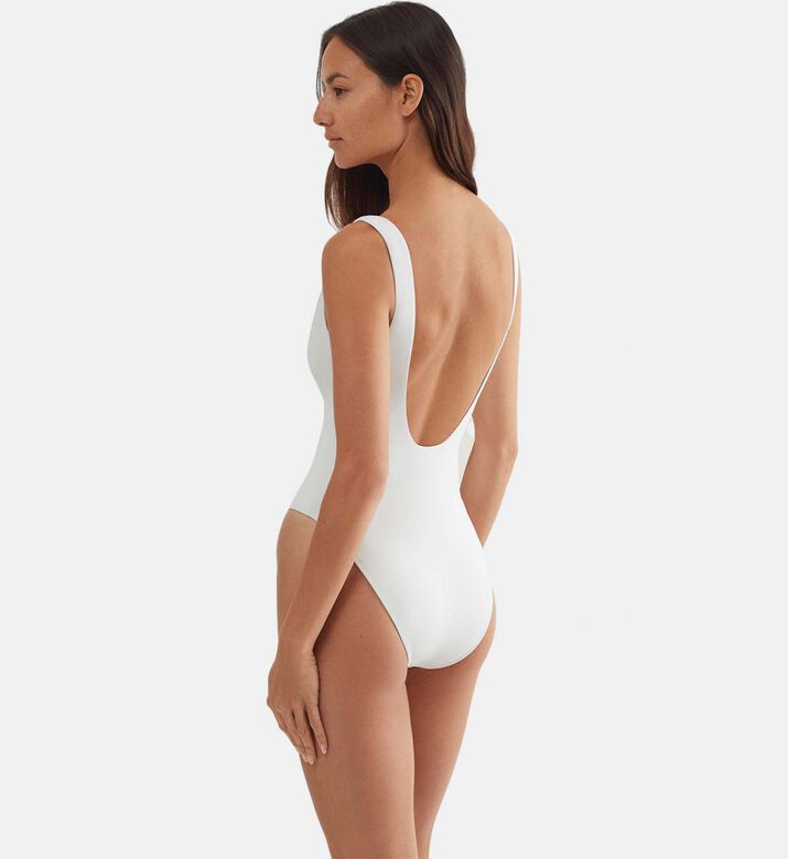 لباس سباحة قطعة واحدة بياقة عميقة وسحاب لباس سباحة قطعة واحدة بياقة عميقة وسحاب