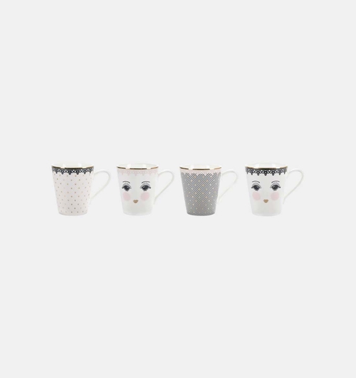 Me Lace Coffee Mugs 4-piece Set