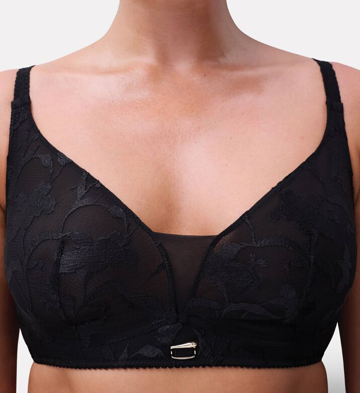 Chantelle Intricate Floral Embroidered Lace Bra, Model View