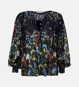 Alice and Olivia All-over Floral-print Long-sleeve Blouse, Packshot View