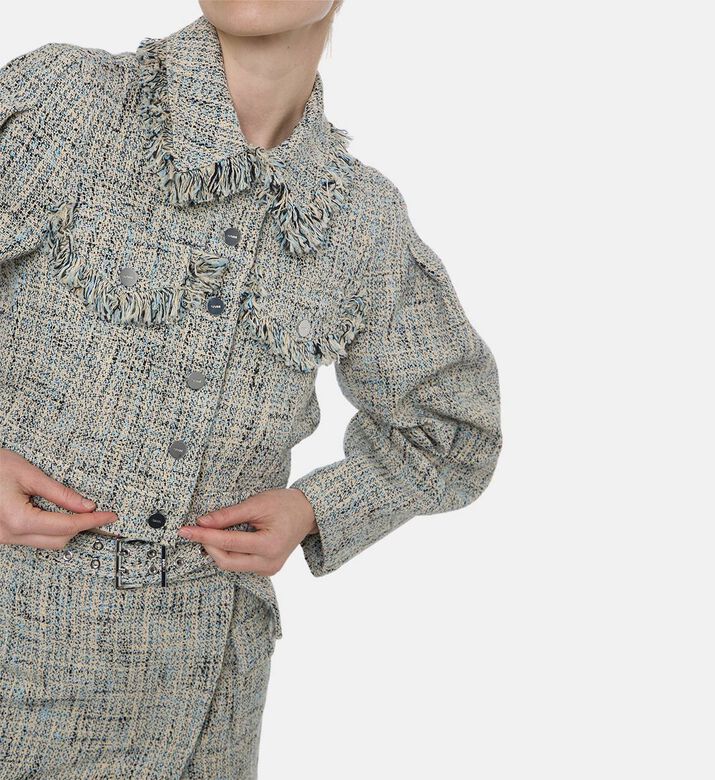 Ganni Tweed Button Closure Jacket, Model View