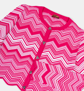 Zigzag Print Cropped Cardigan