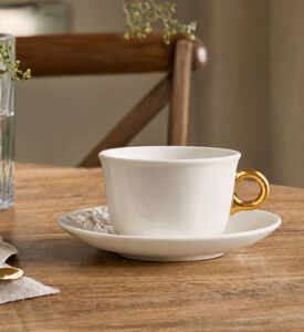 Essenza Coffee Cup And Saucer Masterpiece, Off-white, 220-ml, Model View