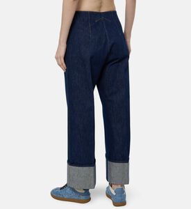 Patou Iconic Denim Folded Hems Pants, Model View