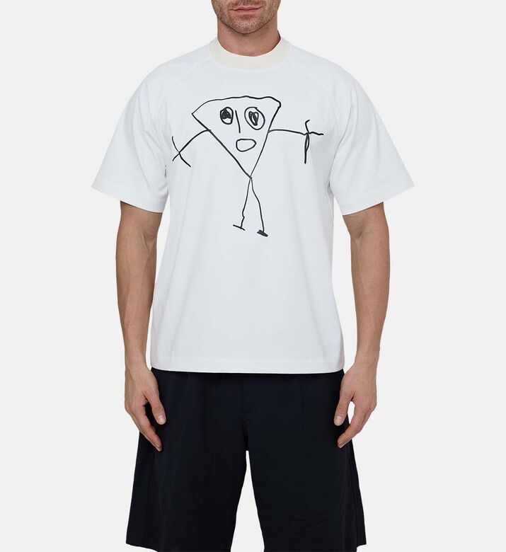 Cotton Pizza Slice-print T-shirt