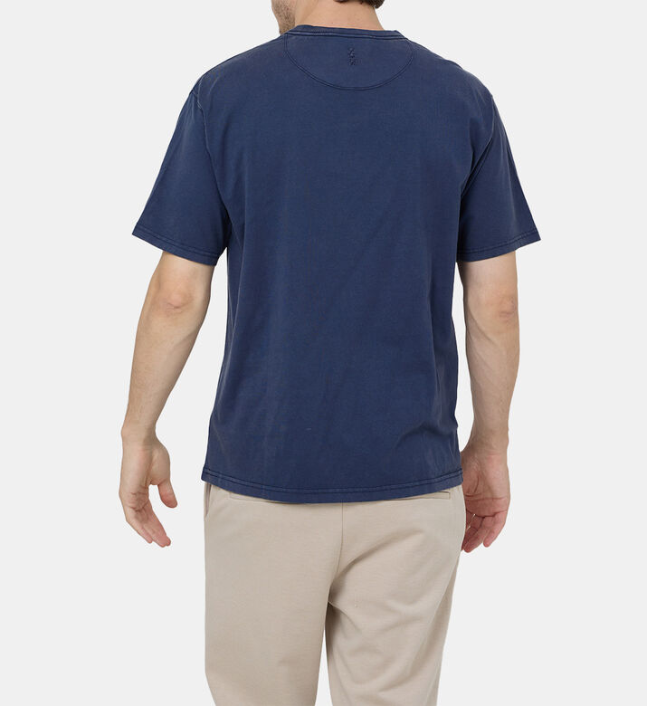 تيشيرت قطن بياقة مستديرة سادة