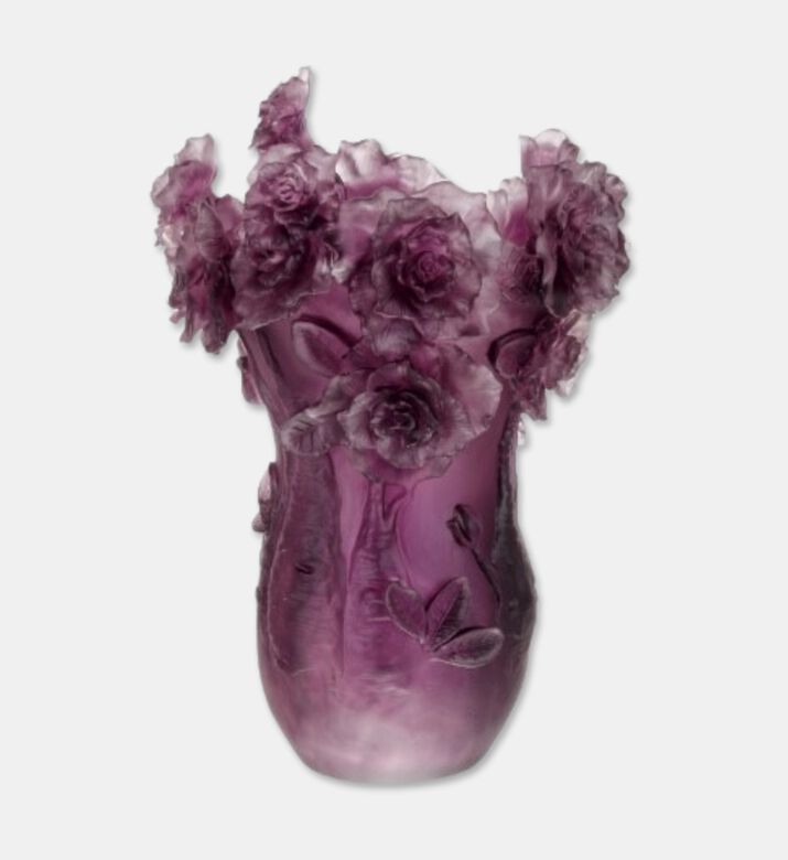 Cristal de Paris Vase Desert Rose Purple, Packshot View