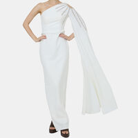 Asymmetrical Beaded Maxi Dress