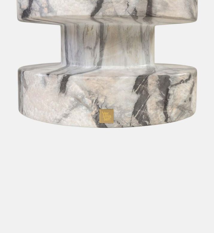 Spindle Concrete Marbled Stool