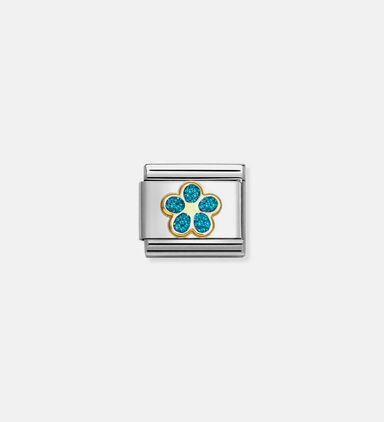 Composable Classic Light Blue Glitter Flower