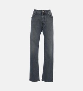 جينز مستقيم بساق بتأثير باهت