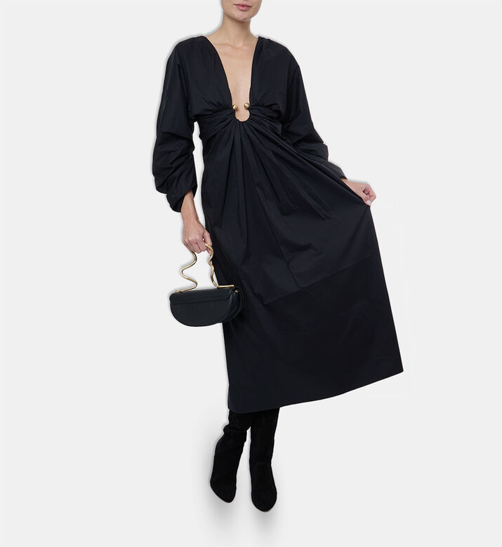 Cult Gaia Gold Ring-detail Midi Dress, Model View