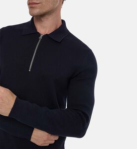 Samsoe Half-zip Long-sleeve Regular-fit Polo Shirt, Model View