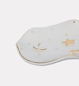 Noorena Ramadan Moon Gold Glazed Ceramic Dish, Packshot View