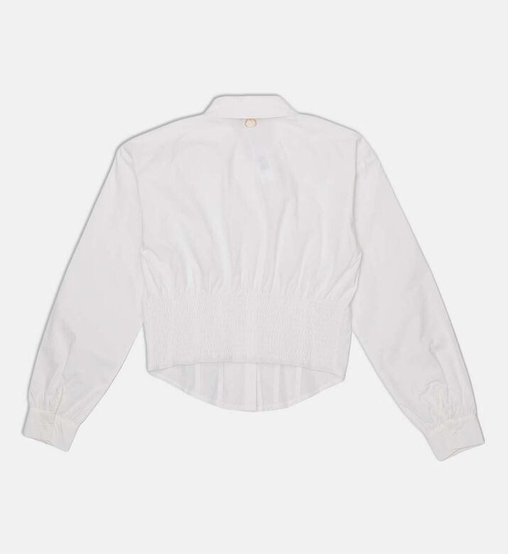 Puffy Long-sleeve Cropped Shirt