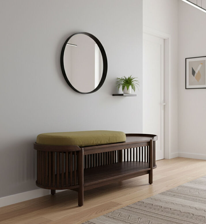 Home Deco and More Martinelli Hallway Olive Bench, Packshot View