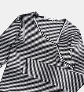 Stripped Assymetric Neck Blouse Stripped Assymetric Neck Blouse