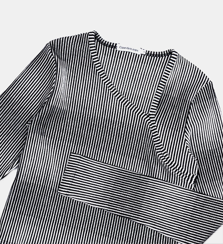 Stripped Assymetric Neck Blouse Stripped Assymetric Neck Blouse