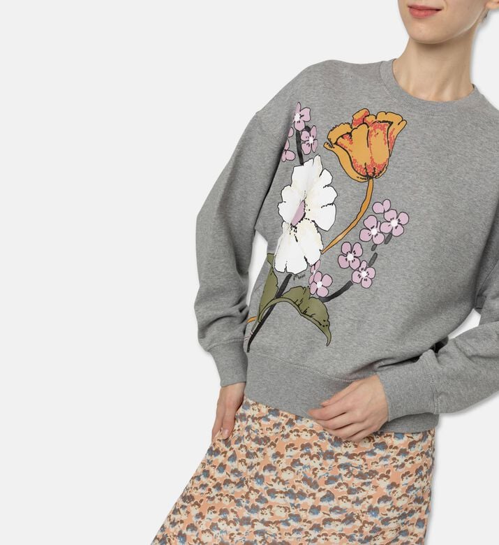 Marni Floral-print Long-sleeve Sweatshirt, Model View