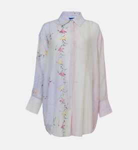 قميص بصف أزرار بطبعة أزهار متعدد الألوان