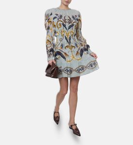 Farm Rio All-over Floral-print Puff Sleeve Dress, Model View