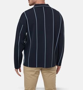 Etudes Embroidered Logo Pinstripe Knit Polo Shirt, Model View