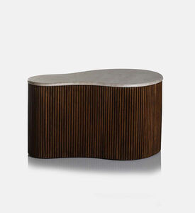 Home Deco and More Mari Travertine Top Coffee Table, Brown, 83x72x34-cm, Packshot View Home Deco and More Mari Travertine Top Coffee Table, Brown, 83x72x34-cm, Packshot View