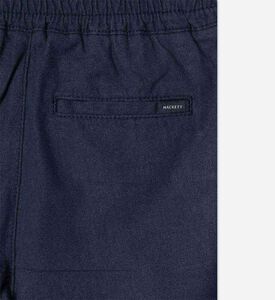 Embroidered Logo Linen-cotton Blend Shorts