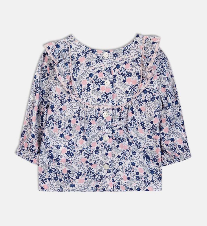 Floral-print Long-sleeve Blouse