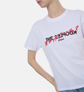 تيشيرت قصير الأكمام بطبعة شعار غرافيكي ثنائي اللون