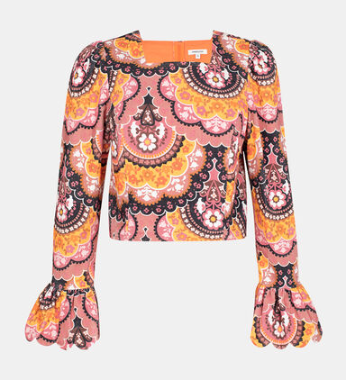 Flower Fall Velvet Crop Top
