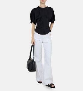 بلوزة كارليتا بأكمام قصيرة ساتان